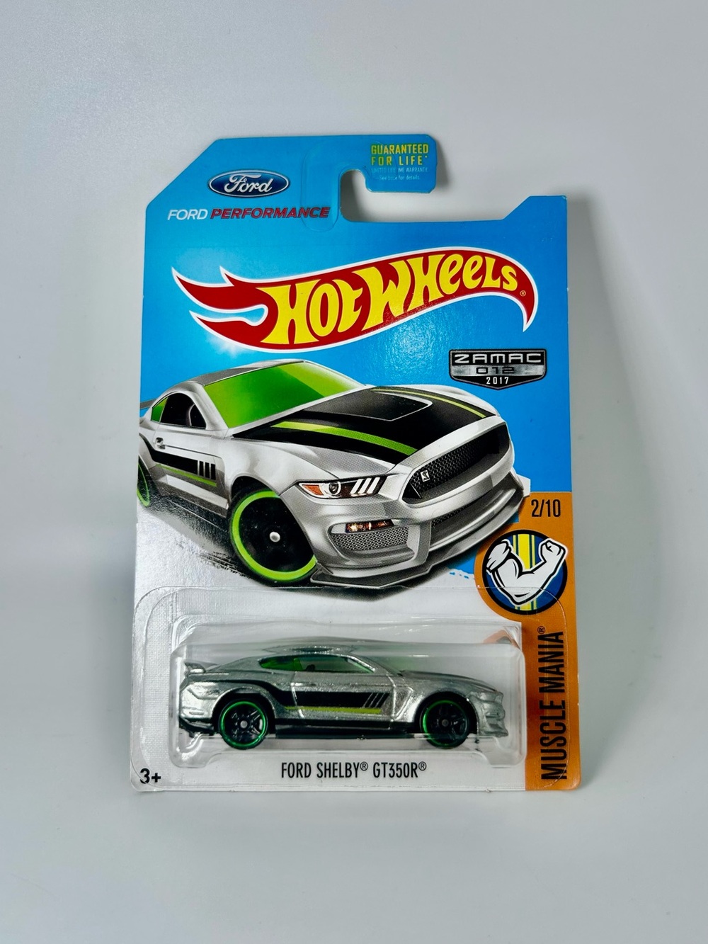 2017 Hot Wheels Ford Shelby GT350R Mustang ZAMAC Edition Muscle Mania 2/10 NEW